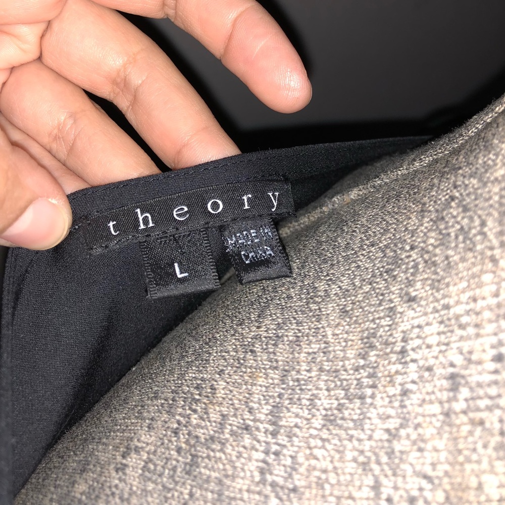 NWOT Theory Black Peasant Blouse - Picture 2 of 7